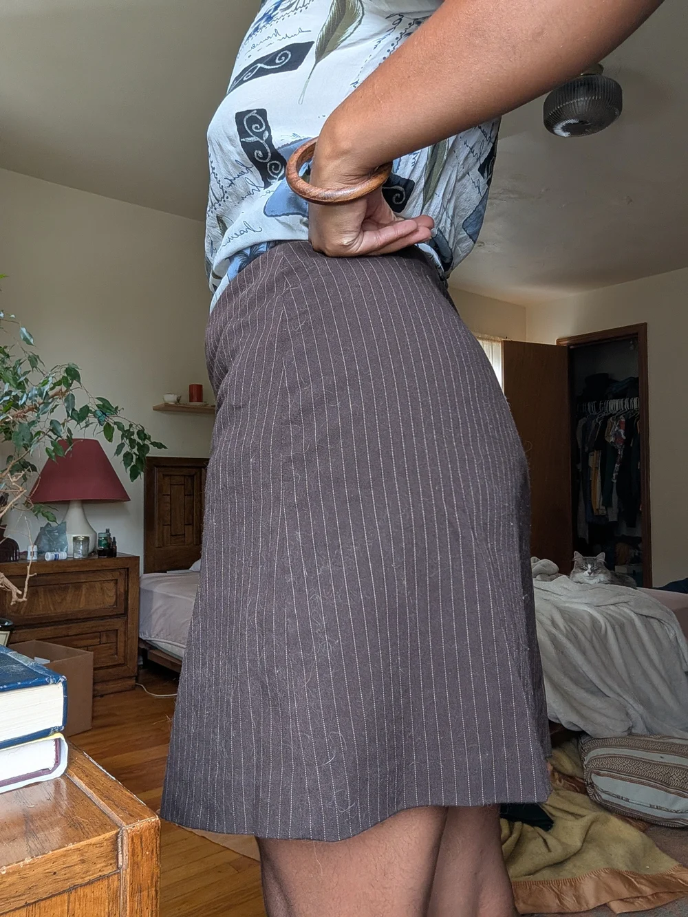 Mossimo Supply Co. Brown Pinstripe Mini Skirt